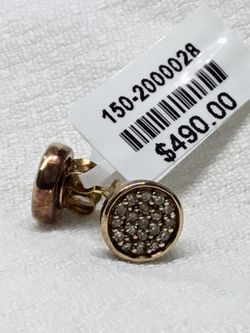 Fantastic Deal! .16ctw Champagne Diamond Button Earrings
