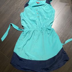Merona Vintage Medium Green & Blue Casual Dress