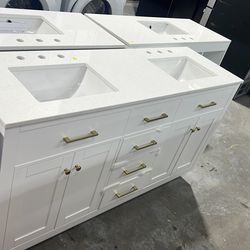 60 x 19  white  shaker bathroom vanity
