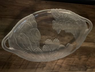 Vintage Mikasa frosted Crystal Tulip Platter