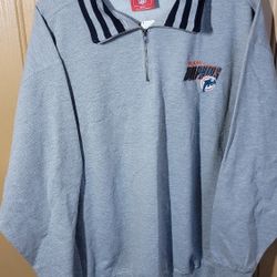 MIAMI DOLPINS VINTAGE MID ZIP PULLOVER SWEATER SIZE 2XLARGE