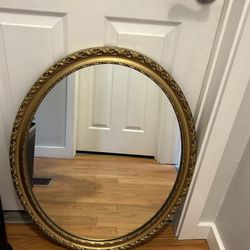Vintage Gold Oval Mirror