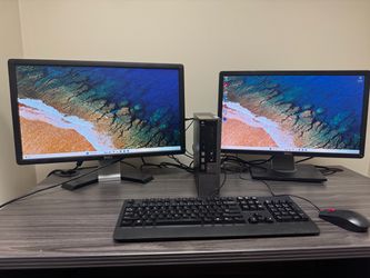 Dell computer set up with dual monitor