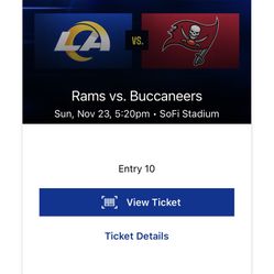 Rams Vs Buccaneers Row 1 of Section 