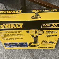 DEWALT 20V MAX XR Cordless Brushless 1/2 in. Mid-Range Impact Wrench Detent Pin, Tool Connect, and (2) 20V 5.0Ah Batteries