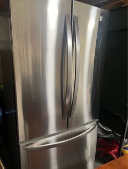 Silver French door refrigerator