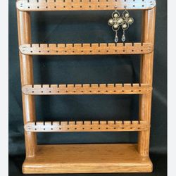 STANDING WOODEN JEWELRY/EARRING HOLDER