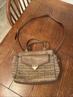 Brown Juicy Couture Modern Chic Satchel Crossbody Top Handle Purse Excellent