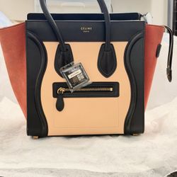 Celine Mini Luggage Tricolor Tote Bag