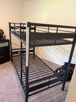 Black Metal Twin Bunk Bed Frame