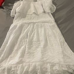 XL- White Spaghetti Strap Sun Dress