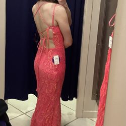Pink Sequenced Prom Dress  