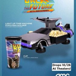 Back to the Future 40th Anniversary Delorean Popcorn bucket AMC