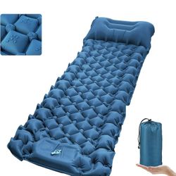 Sleeping Pad for Camping - Ultralight Self-Inflating Camping Pad Mat with Built-in Foot Pump, Durable & Waterproof Camping Air Mattress for Camping, H