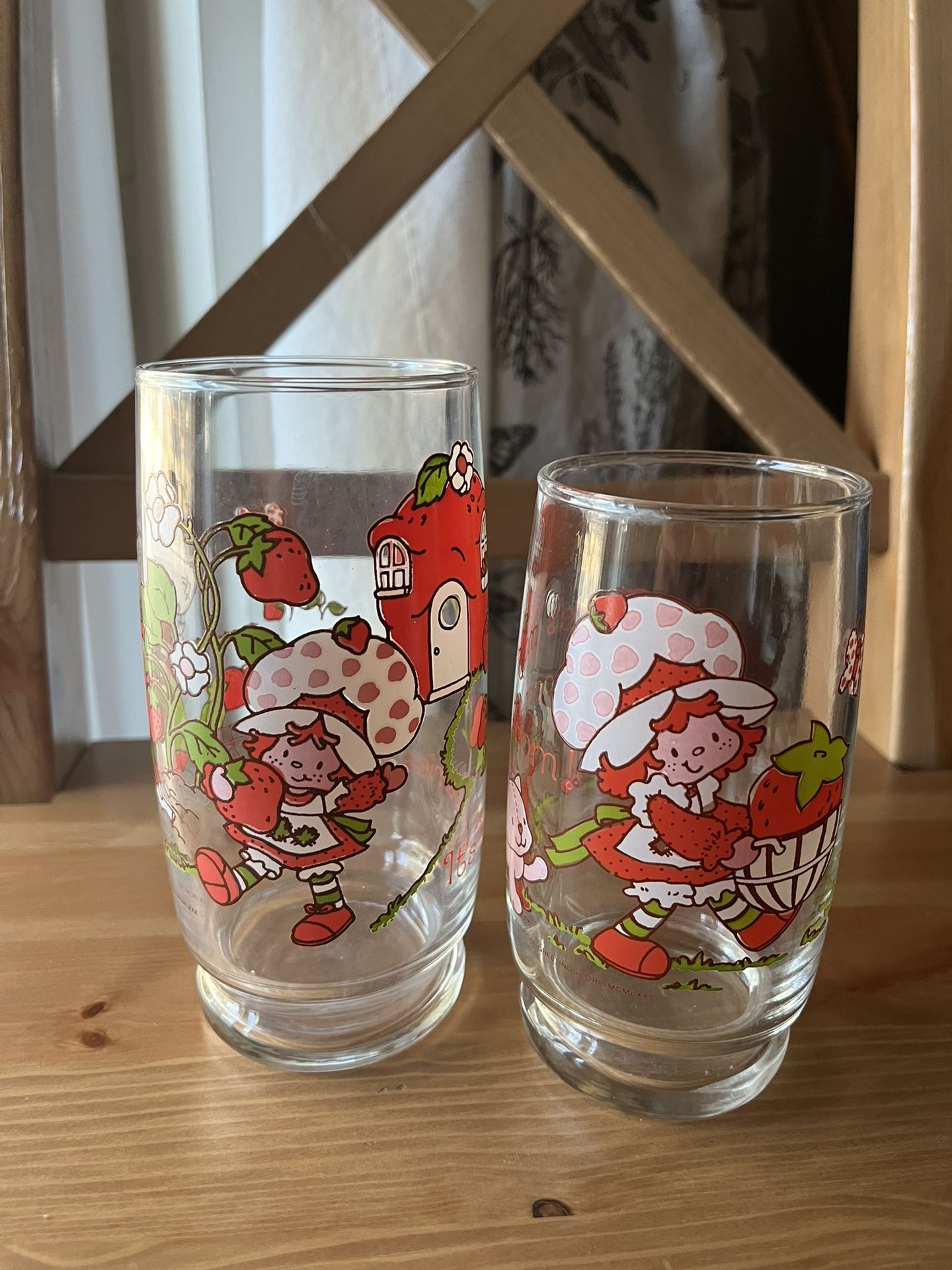 (2) Vintage 1980 Strawberry Shortcake Drinking Glass