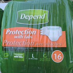 Depends adult diapers, large