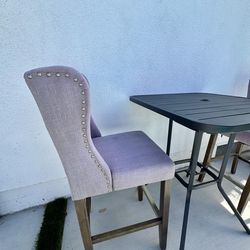 Set of 2 Upholstered Bar Stools – Easy Clean Fabric