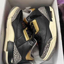 Jordan 3 retro black cement gold