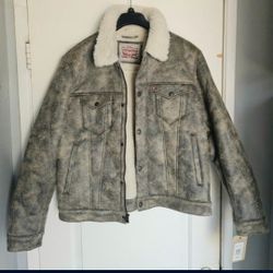Men's Levi's Jacket XL Vegan Suede Sherpa