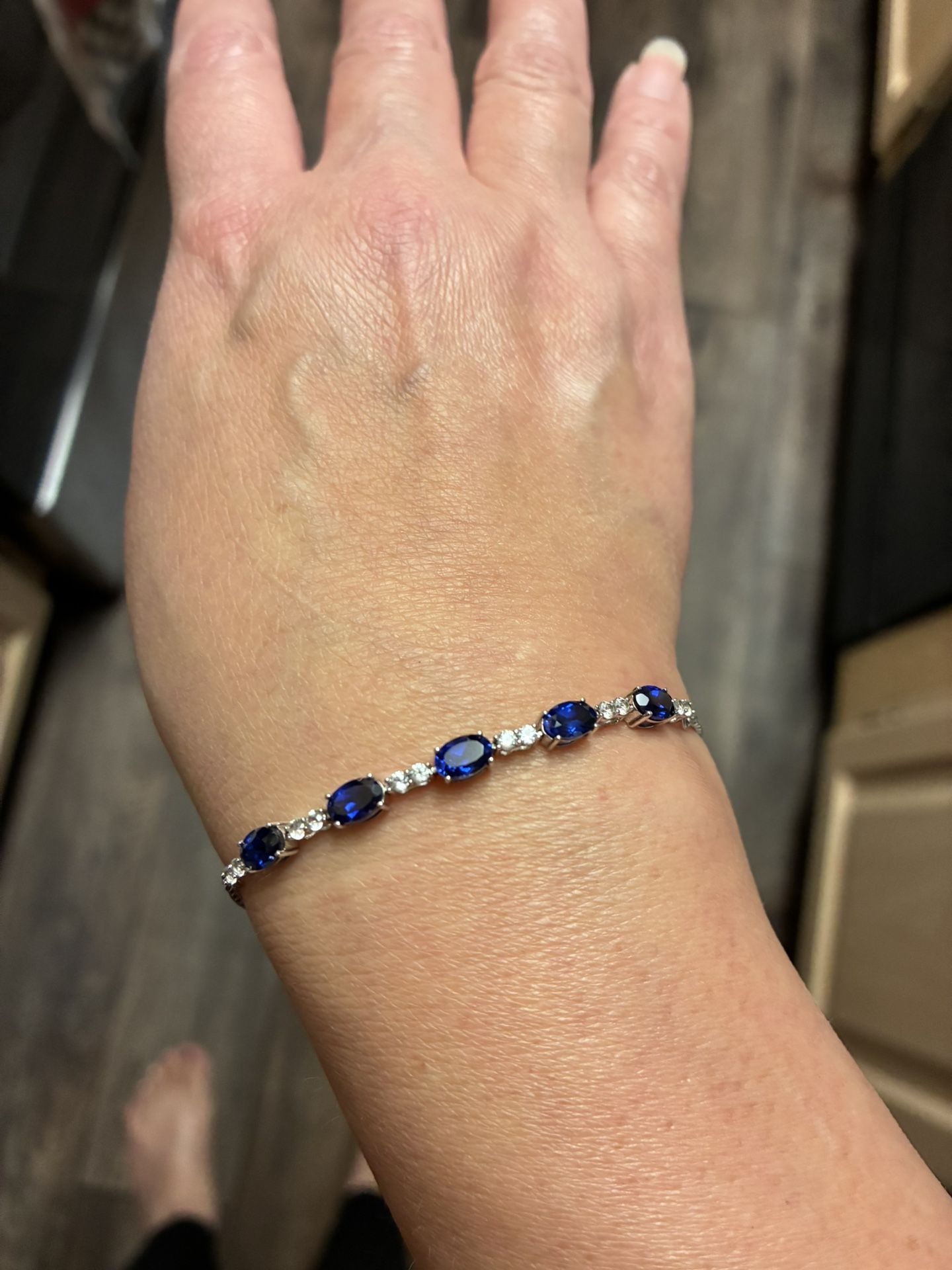Sapphire and Sterling Silver Bracelet