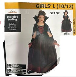Girls' Dracula's Darling Halloween Costume Size L (10/12)