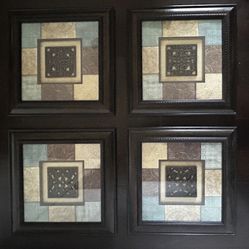 Beautiful 4 Piece Kirkland Wooden Wall Art Frames For Sale