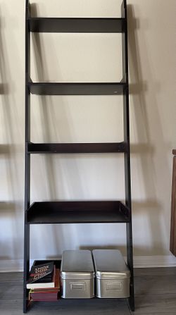 Pier One Leaning Bookcase Dark Coffee