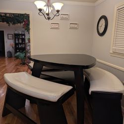 Chocolate Triangle Bar Height Table And Three S Benches