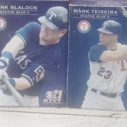 Hank Blalock, Mark Teixeira, and Jim Sundberg statue's, and bobblehead