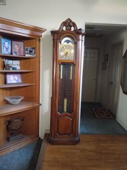 Grandfather Antique Clock with Moon Phase Dial By Ridgeway