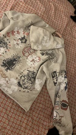 Saint Michael denim tears Graphic Hoodie