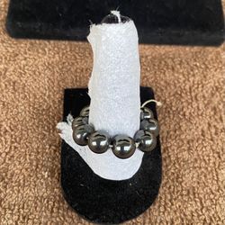 Black Magnetic Beads Ring 1980s