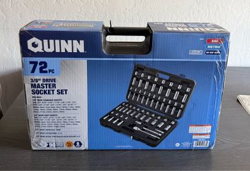 QUINN 46 Piece Master Impact Socket Set 3/8" Drive Metric SAE 6 Point Case