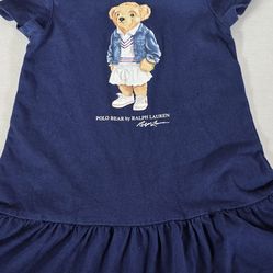 Ralph Lauren Polo Bear Cotton Jersey Baby Girl T-Shirt Dress  - 18 Months