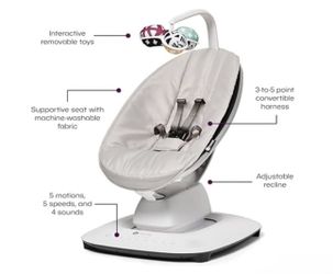 4moms MamaRoo Multi-Motion Baby Swing, Bluetooth Enabled with 5 Unique Motions, Grey