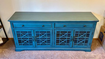 Large Blue Media Console/Entertainment Center