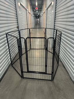 8 Panels Metal Dog Playpen,40" Height Dog Fence with Doors