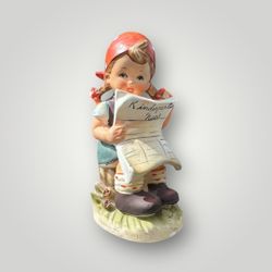 Eric Stauffer "Kindergarten News" Cute Little Girl Figurine 1950s Arnart Japan