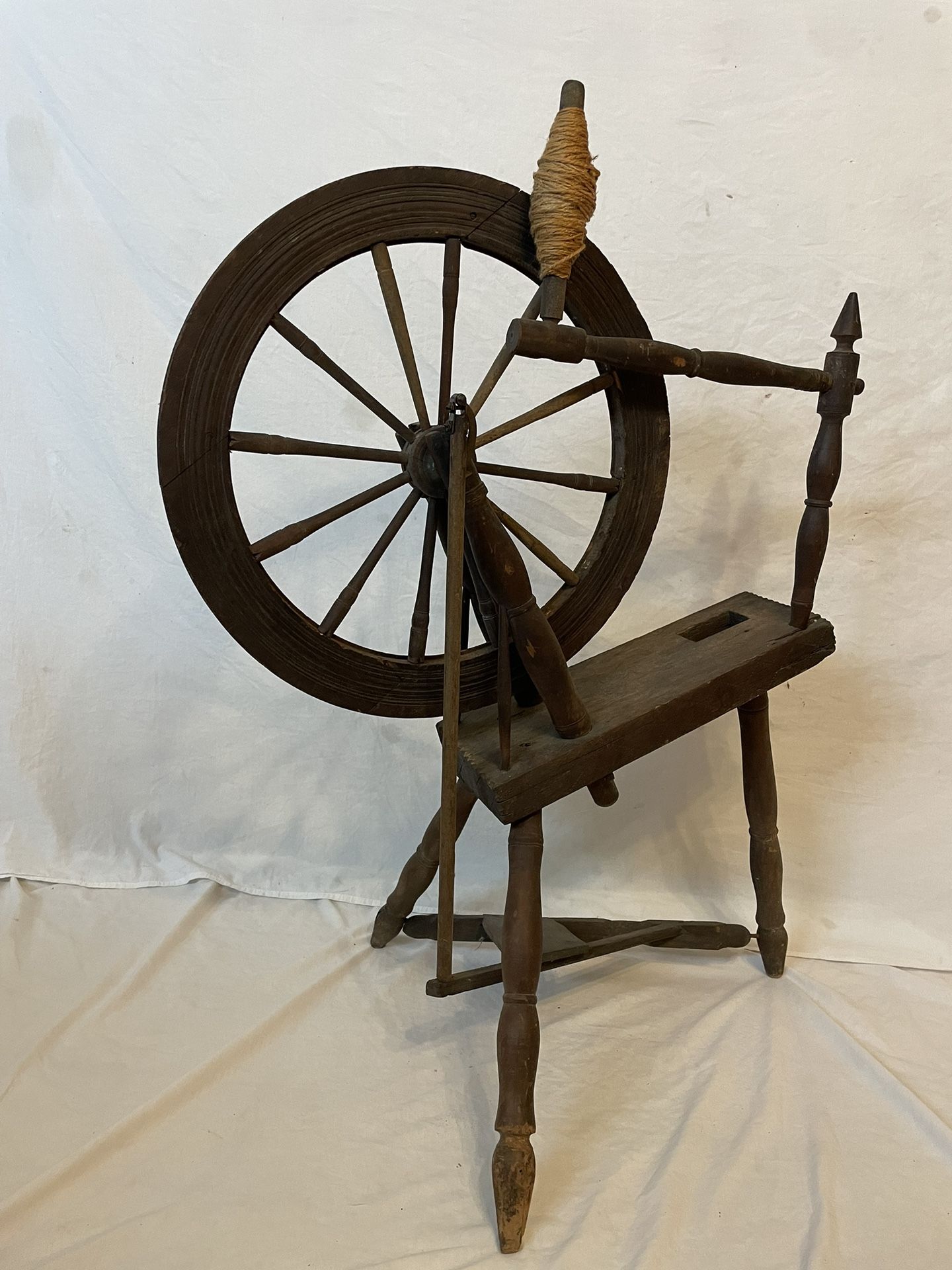 Antique Yarn Spinning Wheel From Scotland. Over 200 Years Old!! Treadle Still Works!!