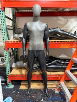 Modern Male Full-Body Mannequin (Two-Tone Grey & Black)