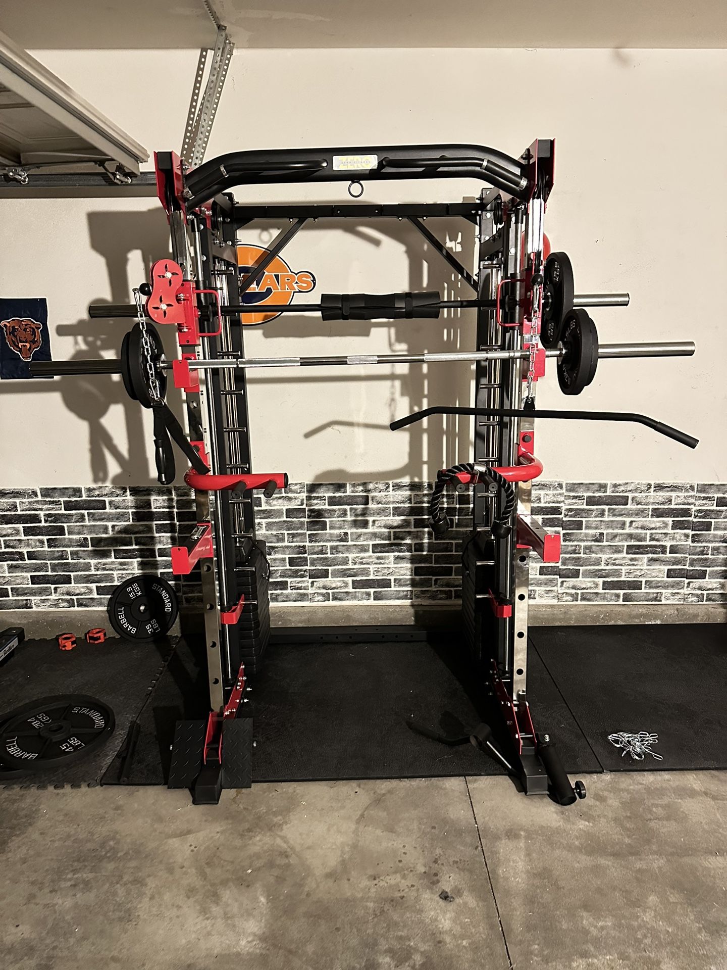 Smith Machine 200 Adjustable Bench 245lb Cast Iron Olympic Weights