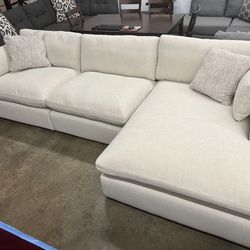 140” Super Plush Feather Cloud Sectional Sofa Couch