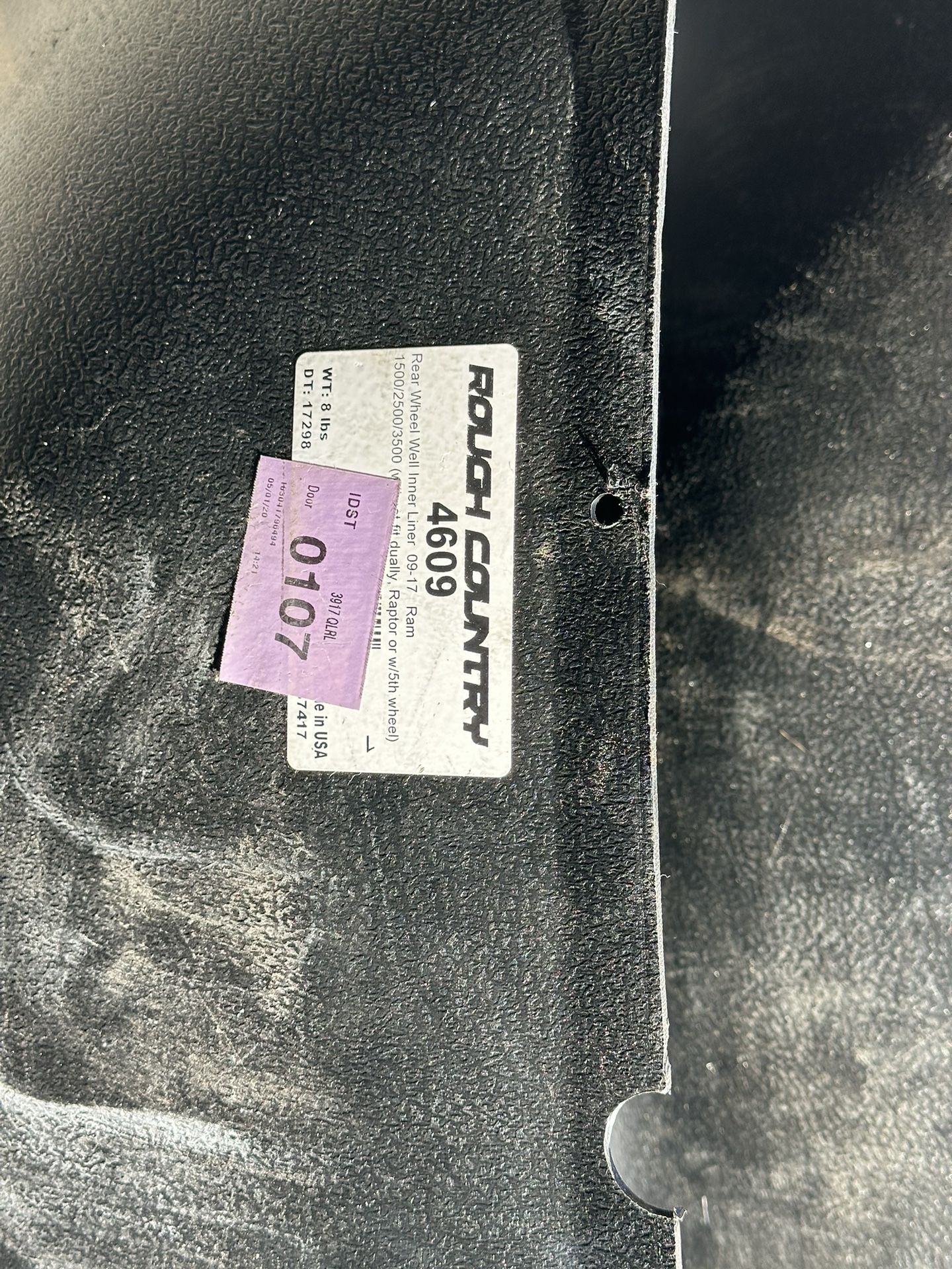 2009-2017 Rough Country Ram Rear Wheel Well Liners