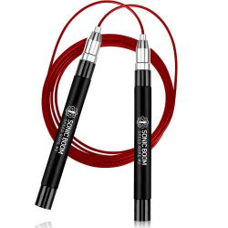 Epitomie Fitness Sonic Boom M2 High Speed Jump Rope - Patent Pending Self-Locking, Screw-Free Design – Weighted, 360 Degree Spin, Silicone Grip with 2