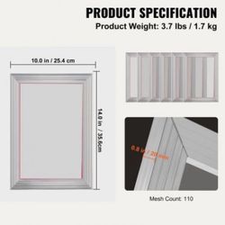 Screen Printing Kit, 6 Pieces Aluminum Silk Screen Printing Frames, 10x14inch Silk Screen Printing Frame with 110 Count Mesh, High Tension Nylon Mesh 