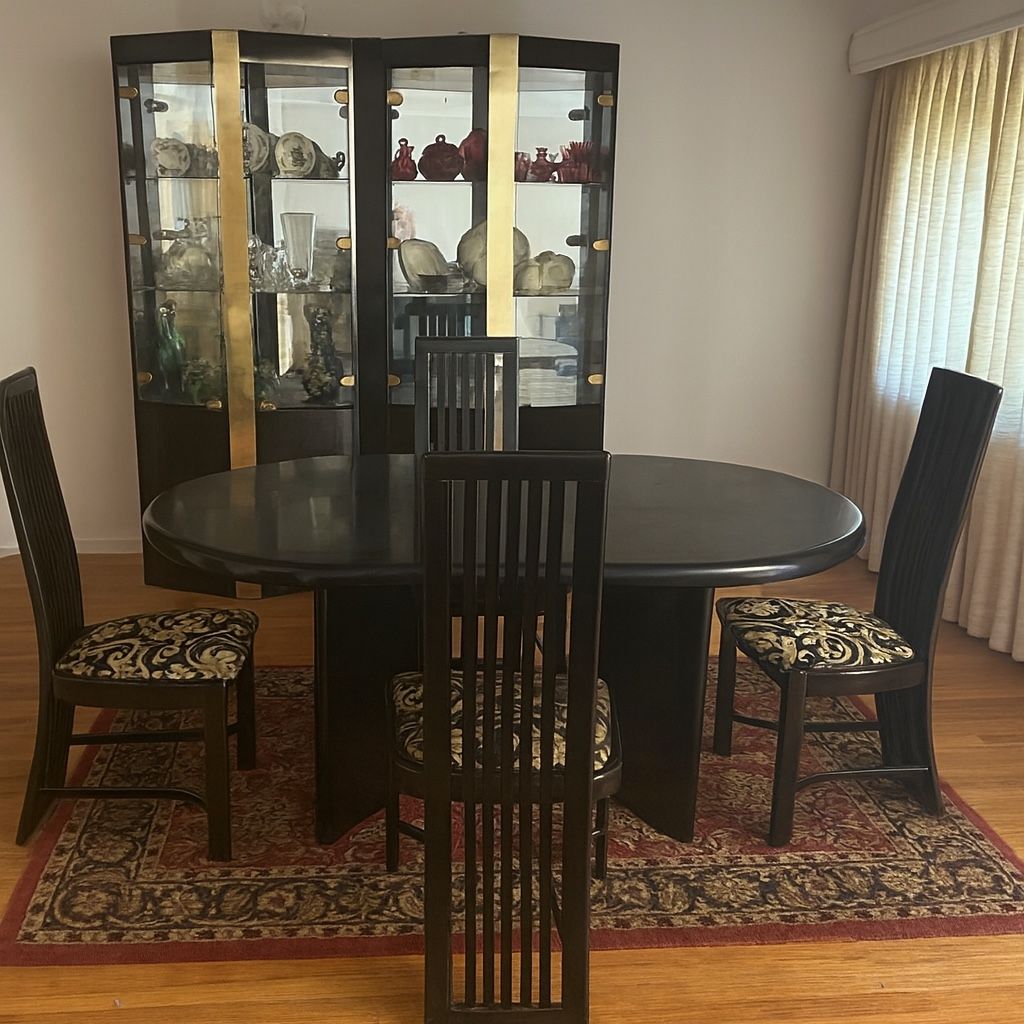Elegant Black Dining Table with 4 High-Back Chairs. $300 OBO