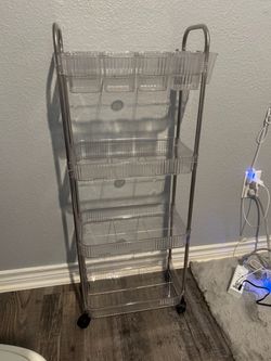 4-Tier Clear Rolling Beauty Storage Cart