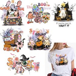 New 6Pcs Halloween Iron on Patches for Clothes T-Shirts Jeans Jackets Bags DIY