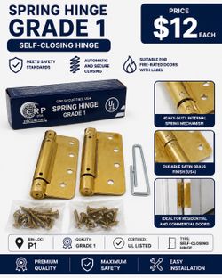 Spring Hinge Grade 1 ā Satin Brass