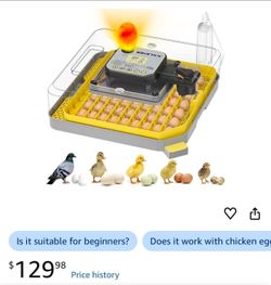 Incubator for Hatching Eggs-48 Egg Capacity, 2026 Newly Upraded Auto Egg Turner & Auto Precision Humidity Control System, 360° Clear Viewing for Chick